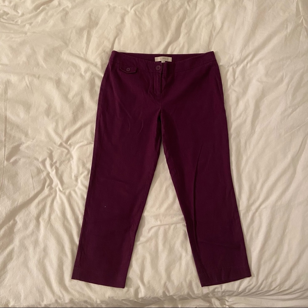 Loft Plum Cropped Slim Fit Trouser